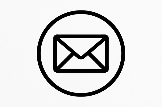 icono redondo correo con borde color negro